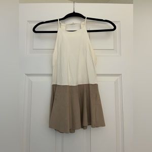 Zara Cami Shirt / Top Peplum design with faux suede and semi-open back